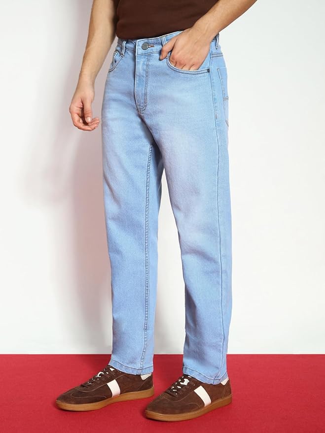 Urbano Fashion Men Mid Rise Straight Fit Washed Jeans Stretchable - Image 9