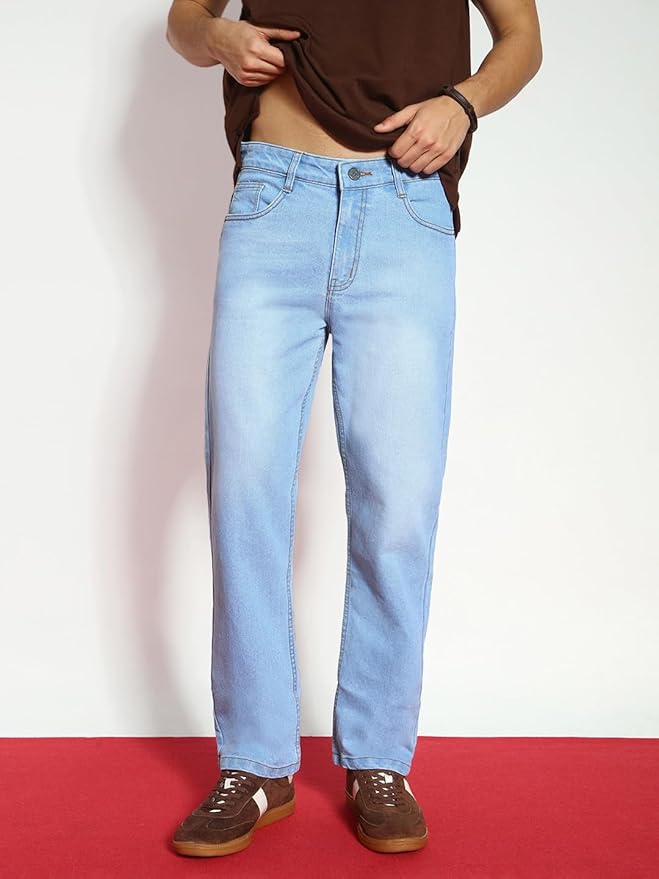 Urbano Fashion Men Mid Rise Straight Fit Washed Jeans Stretchable - Image 10