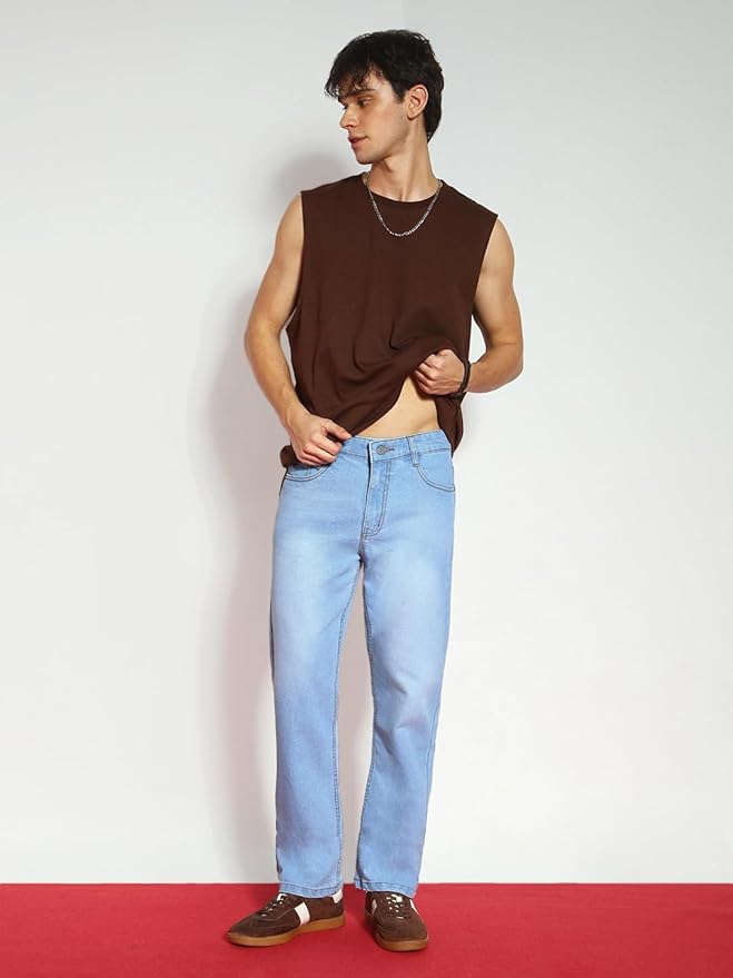 Urbano Fashion Men Mid Rise Straight Fit Washed Jeans Stretchable - Image 11