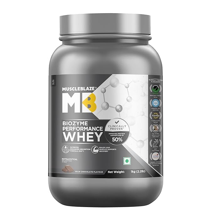 MuscleBlaze Biozyme Performance Whey Protein Powder, Magical Mango (2kg / 4.4lbs) | 25g Protein Per Scoop | Clinically Tested 50% Higher Protein Absorption - Image 6
