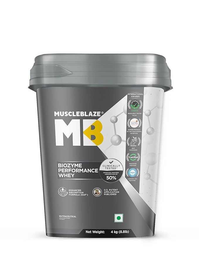 MuscleBlaze Biozyme Performance Whey Protein Powder, Magical Mango (2kg / 4.4lbs) | 25g Protein Per Scoop | Clinically Tested 50% Higher Protein Absorption - Image 2
